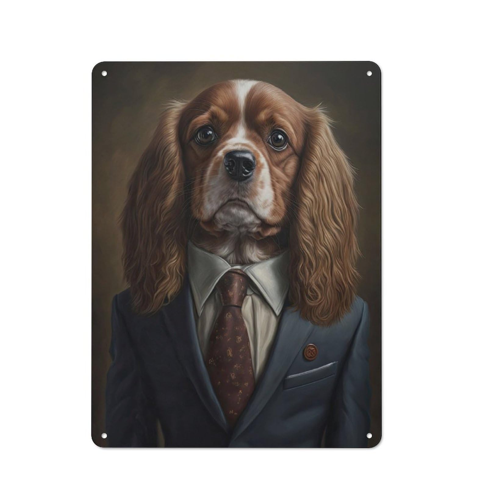 Dog in A Suit Metal Wall Sign 40x30cm, Vintage Home Bar Decor for Pub, Home Bar, Shed Or Man Cave