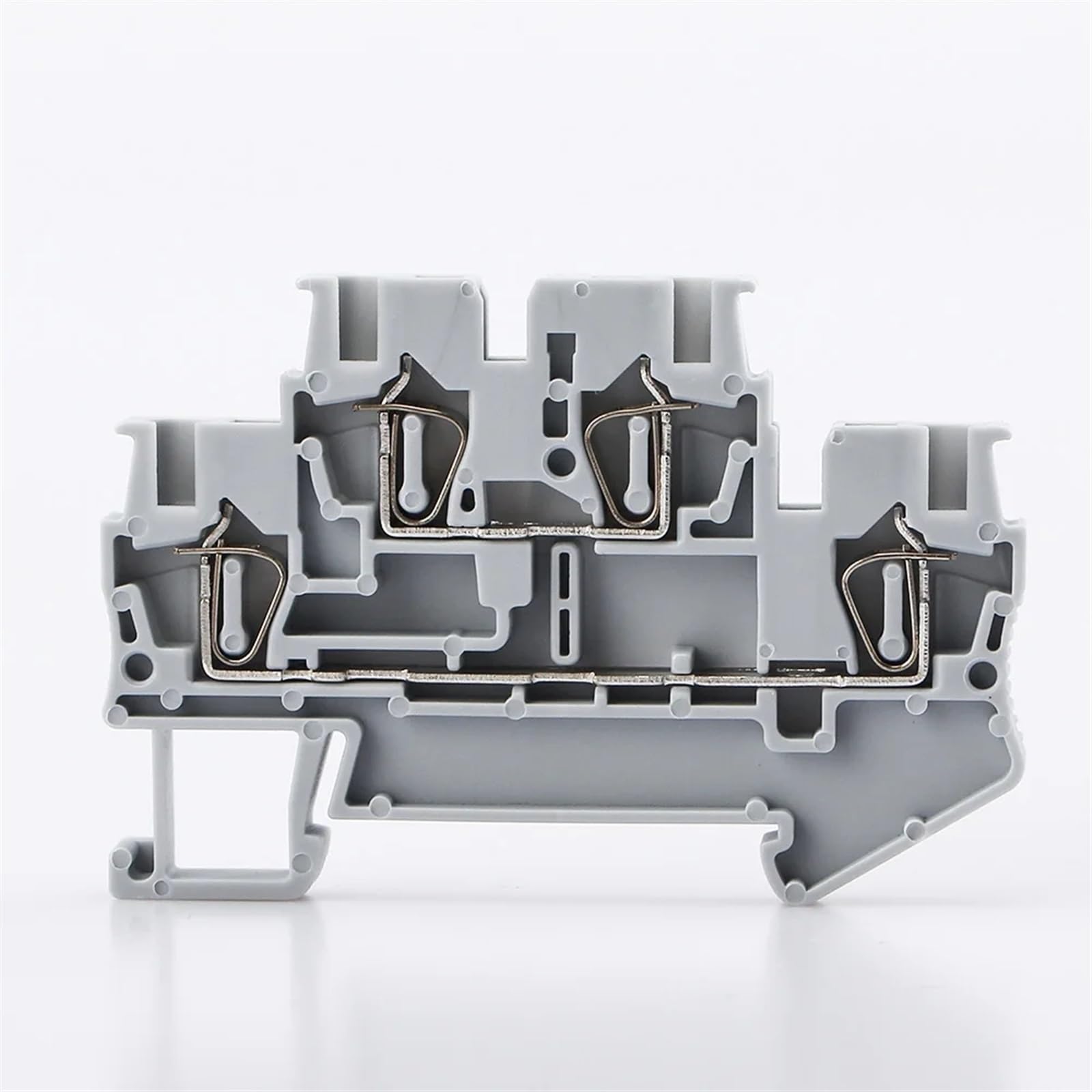 STTB-2.5 Morsettiera su guida Din Connettori for cablaggio elettrico Doppio strato Connettore di collegamento a molla Conduttori for cavi 10 pezzi(GRAY)