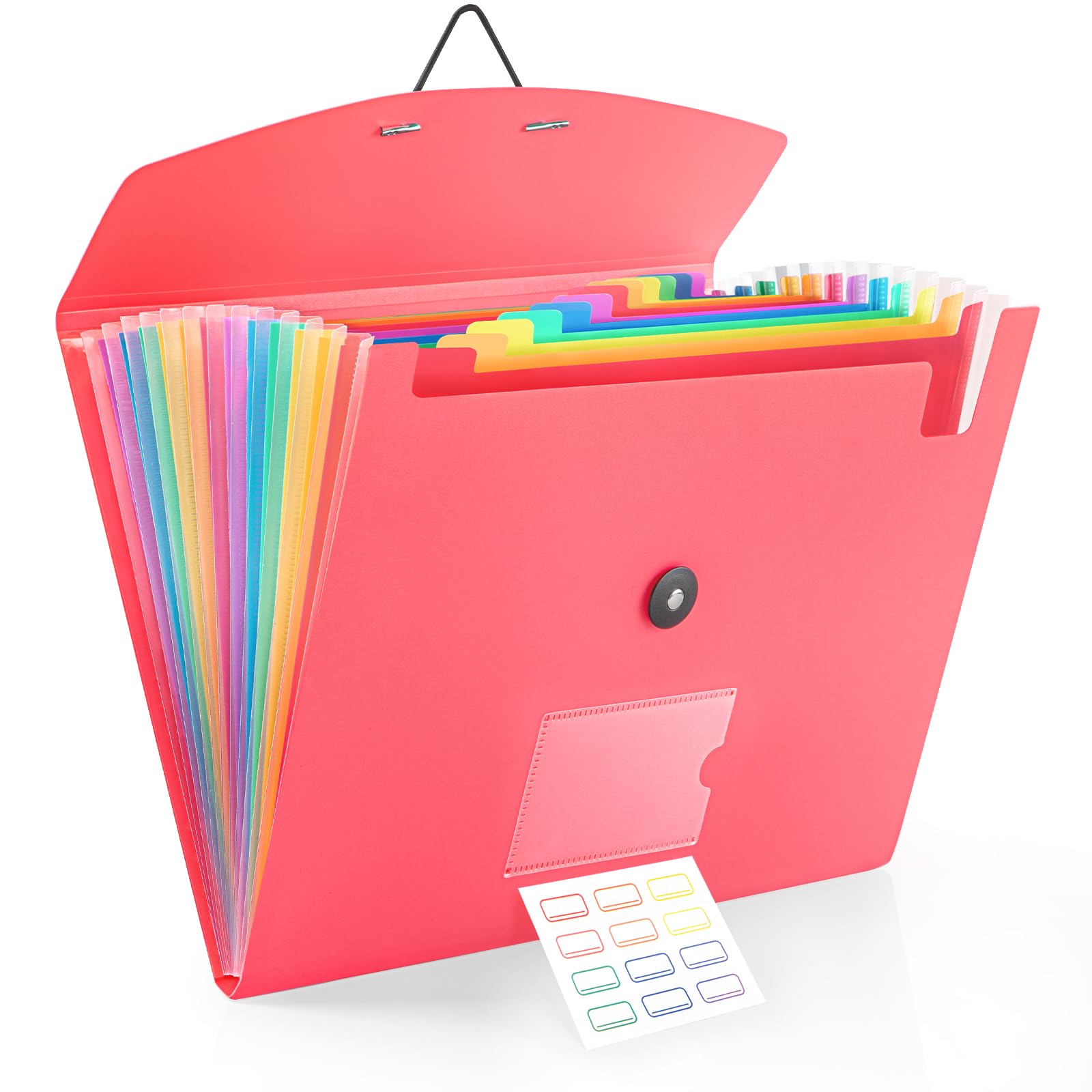 13 Pocket Accordion File Organizer with Elastic Closure, Expanding File Folder for Letter Size A4 Papers, Ideal for Home, Office Supplies, College