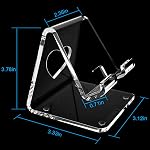 Crpich Acrylic Cell Phone Stand, Portable Phone Holder, Clear Phone Stand for Desk, Compatible with Phone16 15 14 13 Pro Max Mini 12 11 SE, Switch, Android Smartphone, Pad, Tablet, Desk Accessories