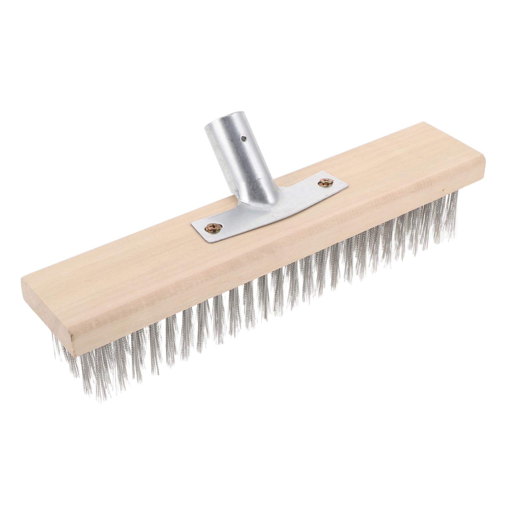 Alipis Stainless Steel Floor Brush Carpet Brushes for Cleaning Wire Broom Killer for Roofs Roof Roof for Asphalt Floor Scrub Brush with Long Handle Wood