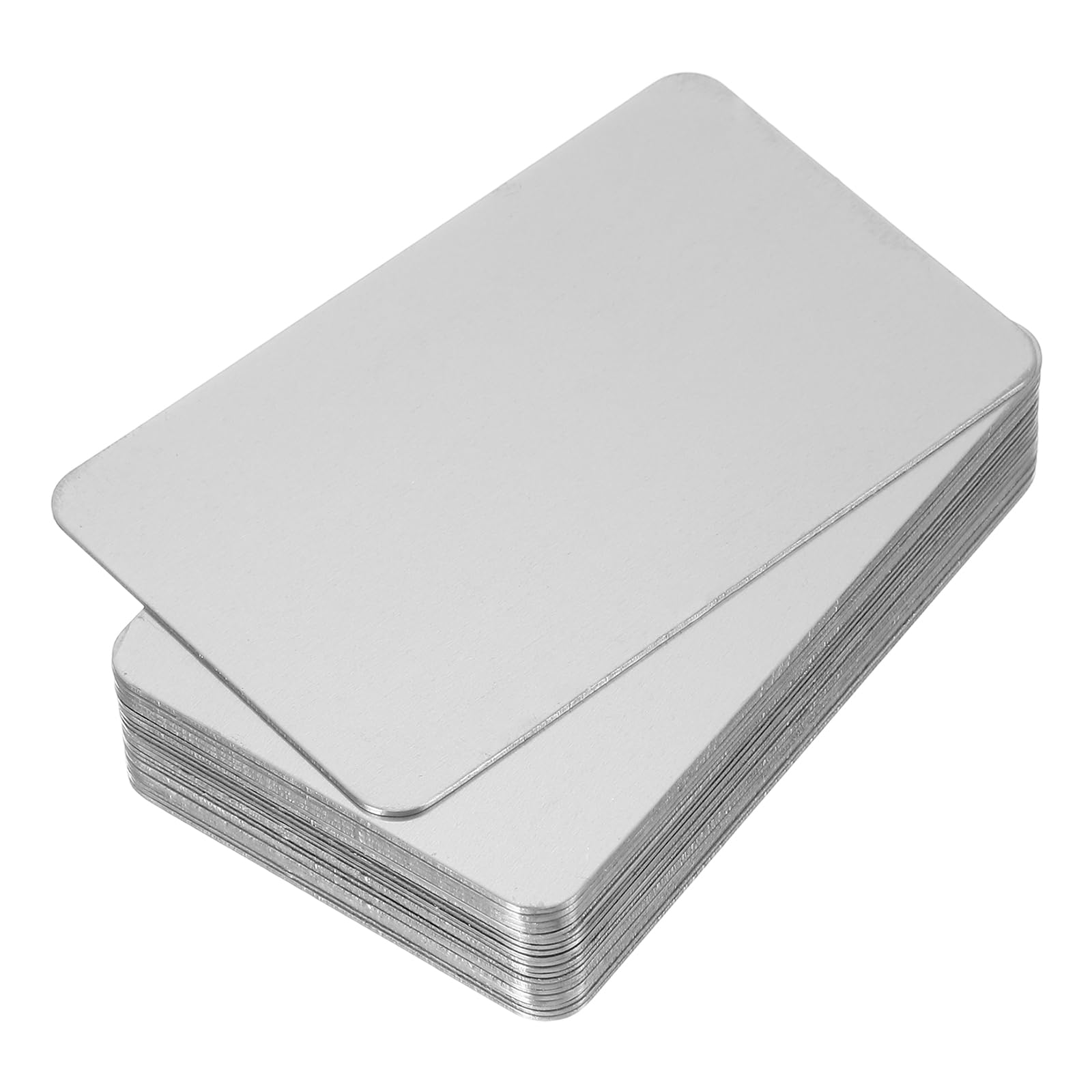PATIKIL 0.8mm Stainless Steel Metal Business Cards, 12 Pack Matte Blank Name Card Laser Engraving for DIY Gift Cards, Silver