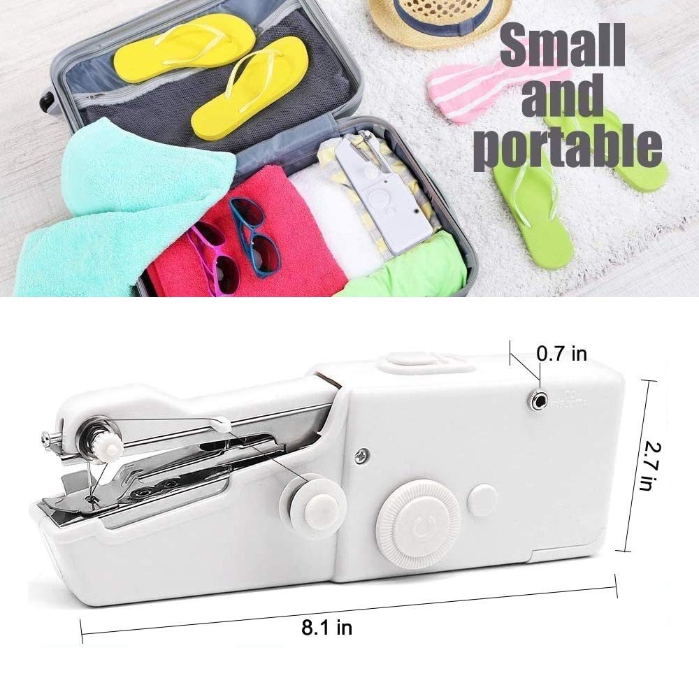 Mini machine à coudre électrique portable sans fil pour enfants, débutants, couture à la maison ou en voyage, vêtements en tissu avec ensemble de couture pour voyage et usage domestique Mini machine à coudre électrique portable sans fil pour enfants, débutants, couture à la maison ou en voyage, vêtements en tissu avec ensemble de couture pour voyage et usage domestique