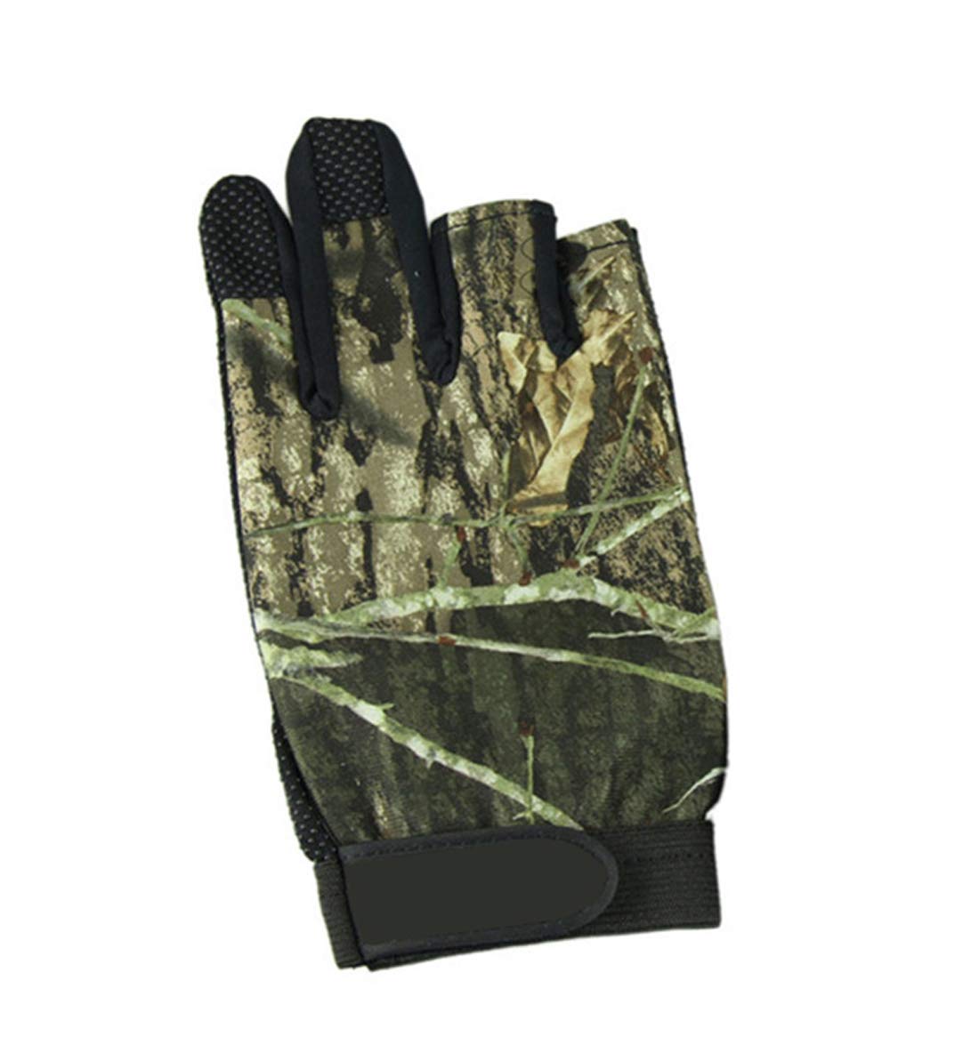 Nema 3-Cut Finger Anti Slip Camouflage Fishing Glove - Green - Pack of Two 1