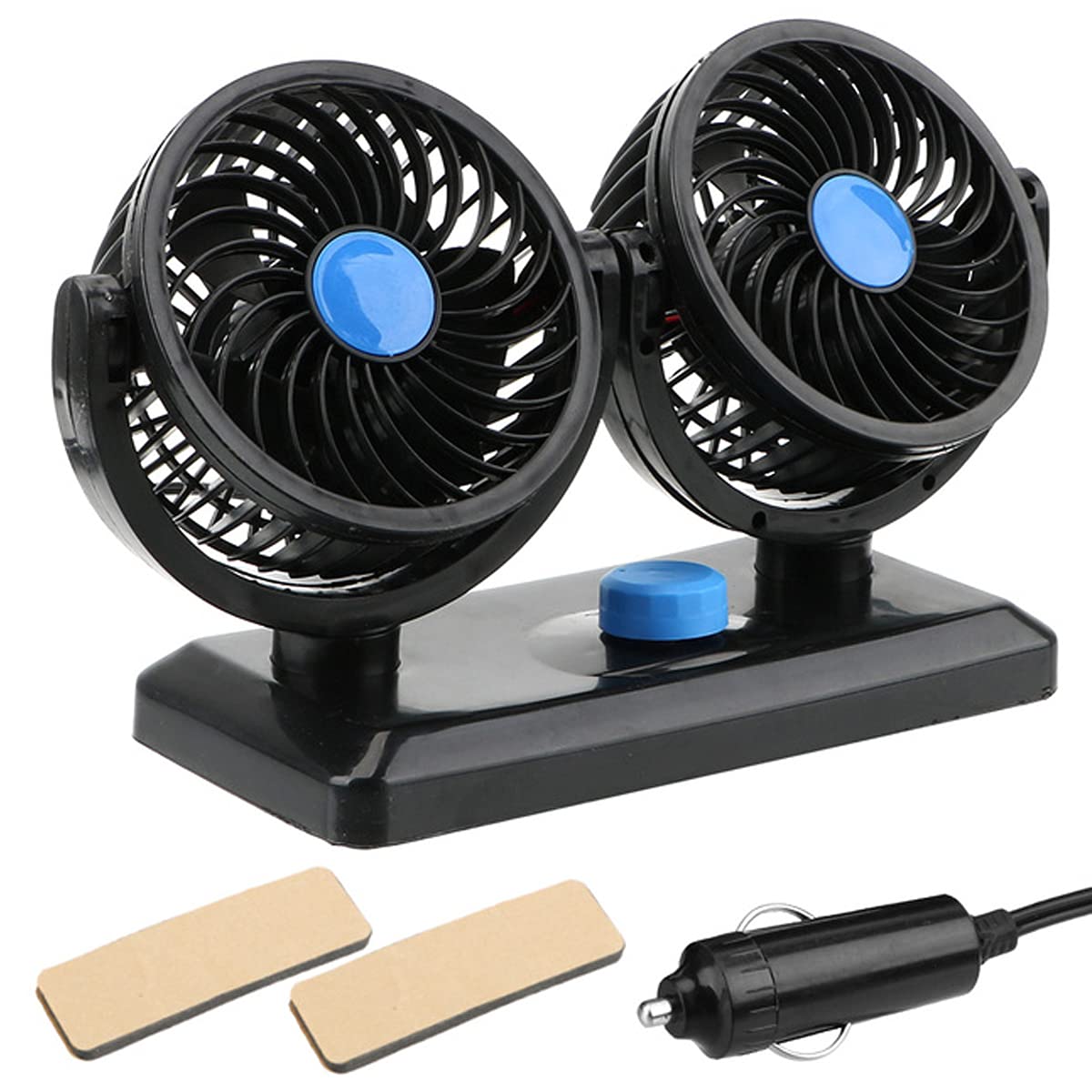 Eaglerich 12V Electronics Car Fan Plugs into Cigarette Lighter 360