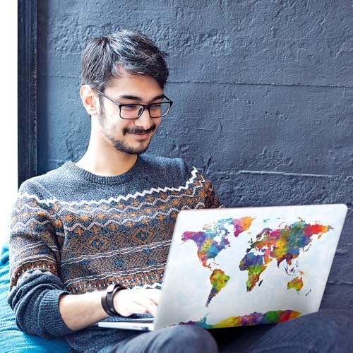 Image of Galaxsia World Map D1 Full Body Vinyl Laptop Skin /Sticker /Cover Upto 15.6 Inches Laptops Laminated-Removable-HD Quality Compatible for Hp-Dell-Sony-Lenovo-Asus etc.(15x10 Inches)