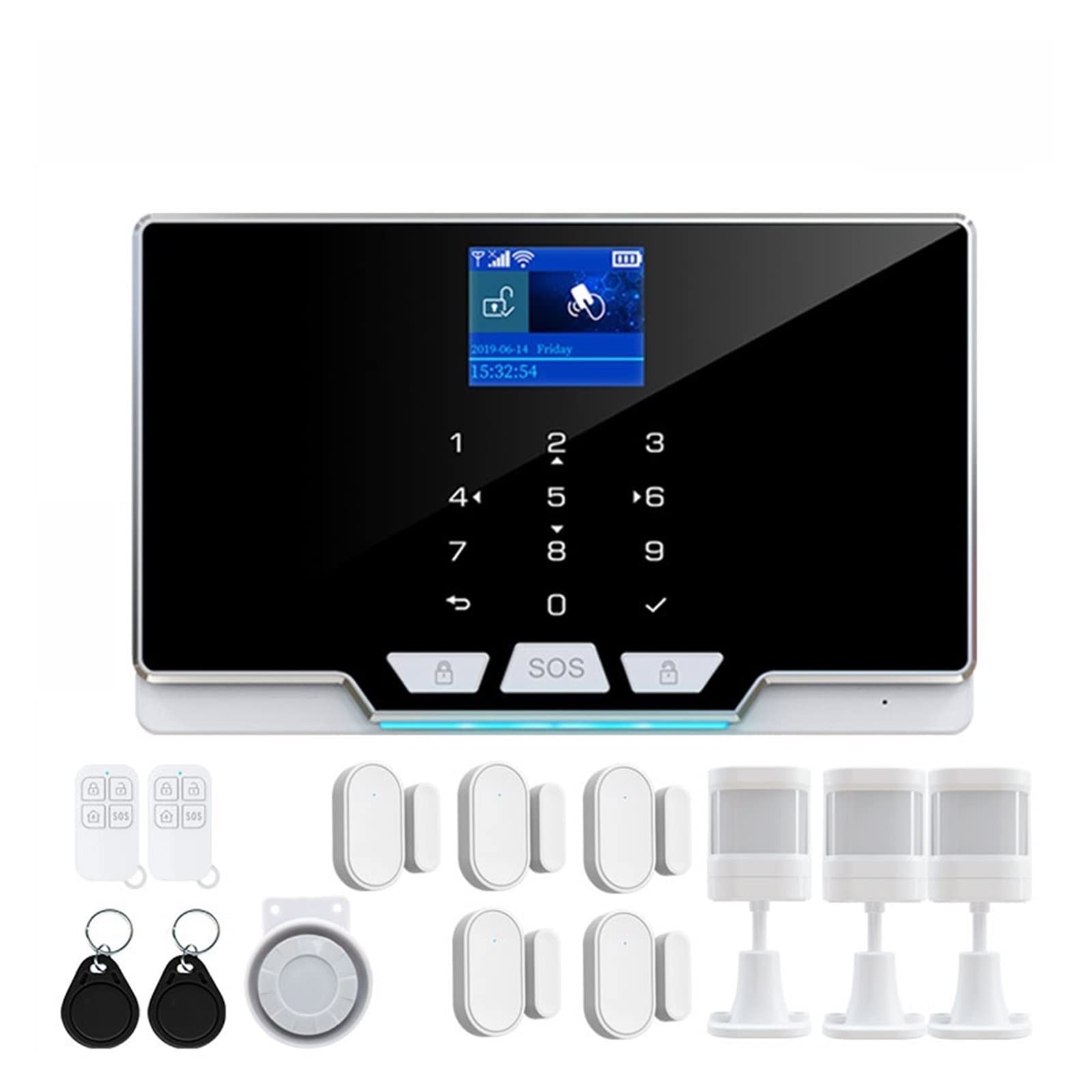 Sistema di allarme di sicurezza, G20 TUYA Wireless GSM Alarm Security System IP Telecamera Nuova porta di movimento for il sensore Controllo Smart Life WiFi Kit allarme sicurezza(F)