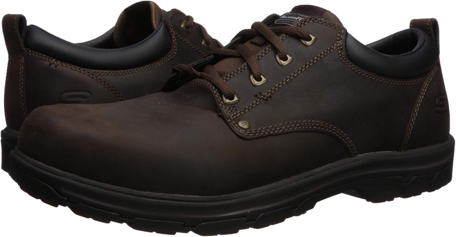 Skechers Mens No Upc Smooth Toe Oxford, Brown, 16 US - Image 8
