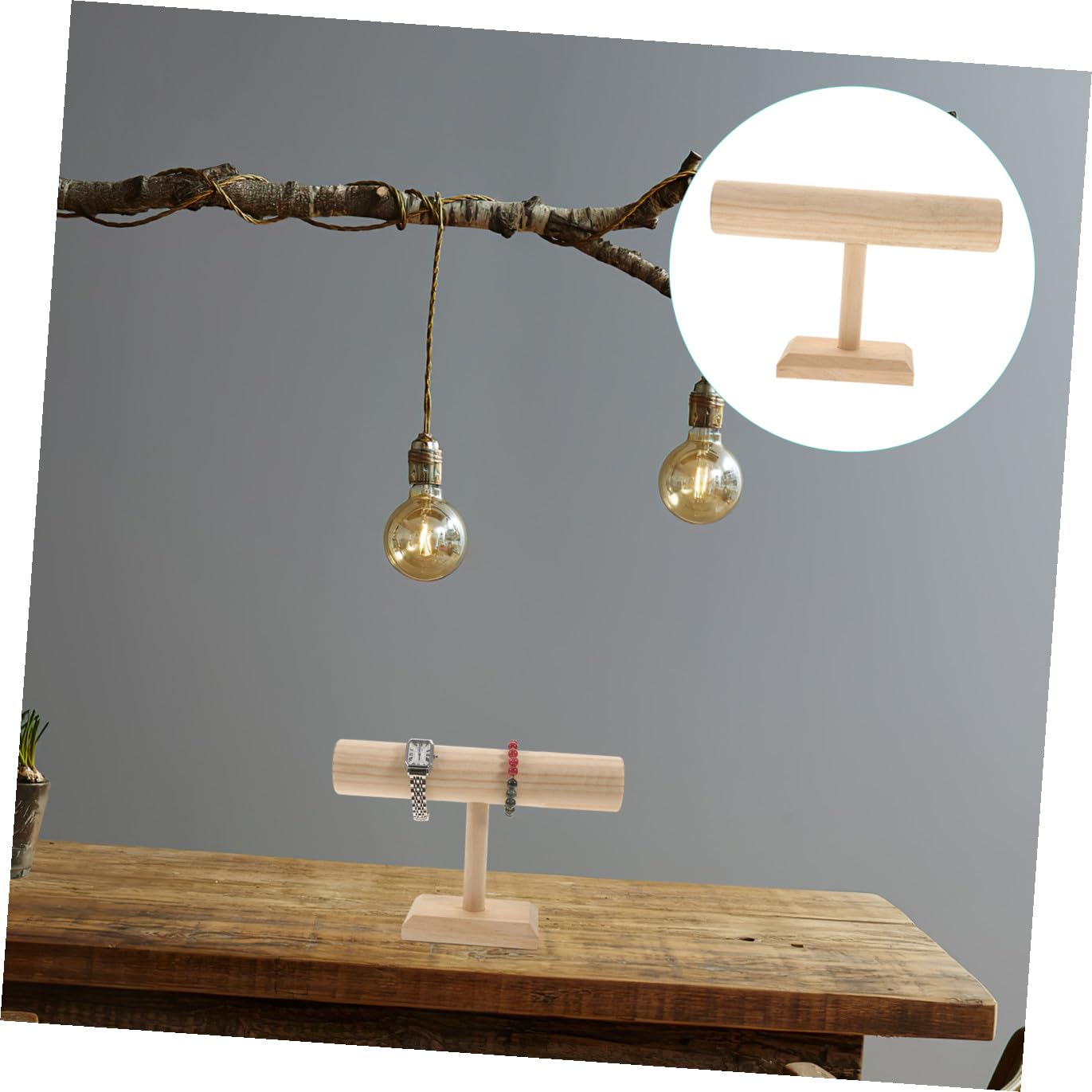 Holz Schmuckständer für Armbänder und Halsketten Schmuckaufbewahrung mit Glatten Kanten Eleganter Schmuckdisplay Halter für Uhren Vielseitig für Zuhause Schmuck Haaraccessoire
