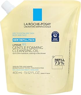 La Roche-Posay Lipikar AP+ Gentle Foaming Cleansing Oil, Gentle Oil Cleanser for Face and Body Formulated with Niacinamide, Long-Lasting 24-hour Hydration, Fragrance-Free & Soap Free