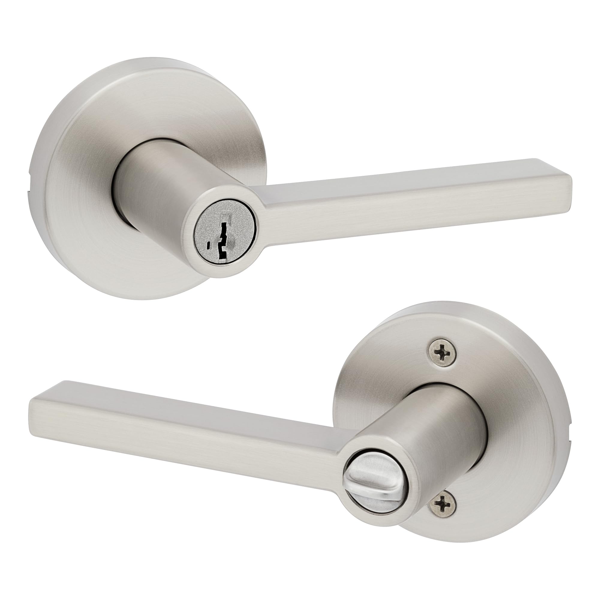 Poignée de porte design Kwikset Halifax nickel satiné haut de gamme