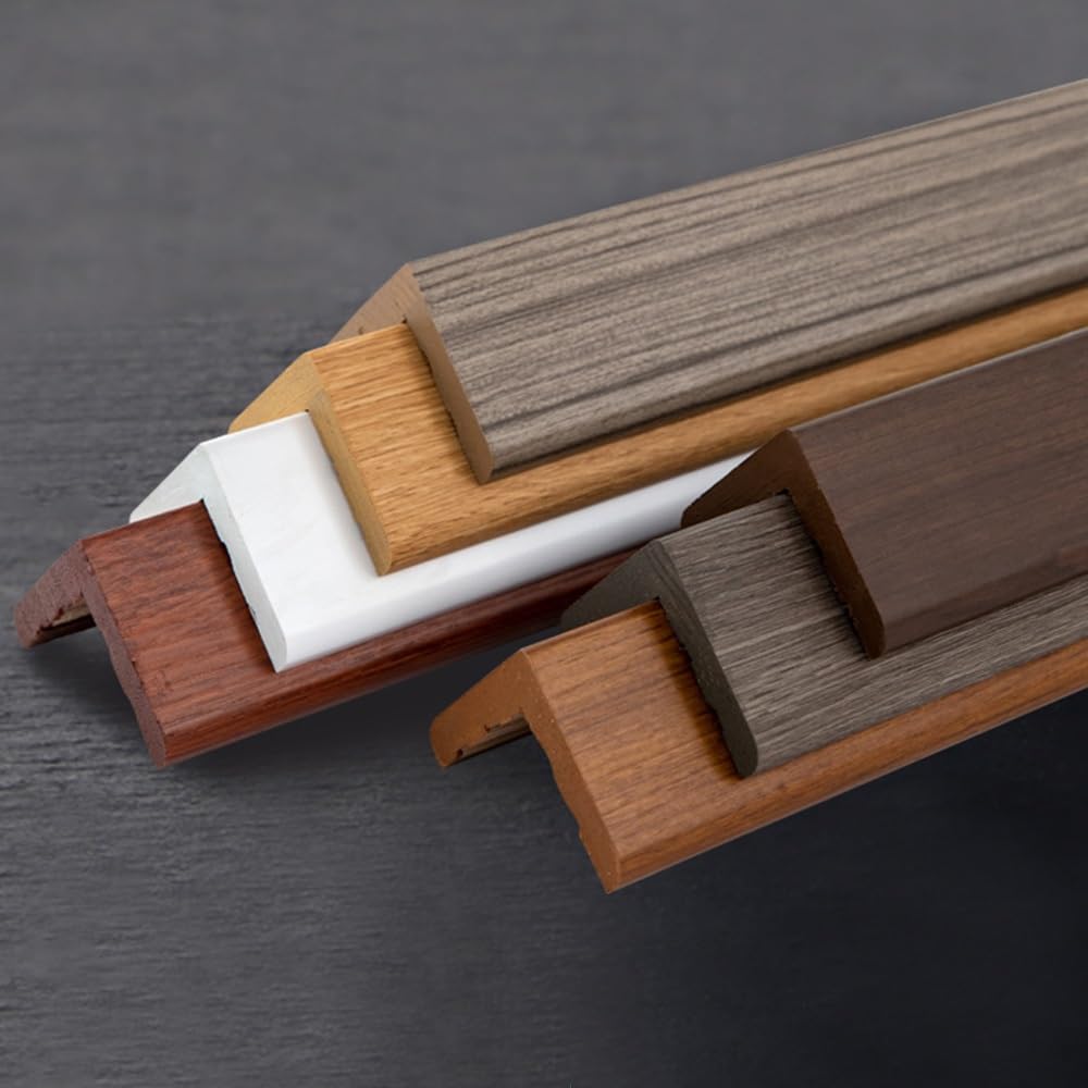Protectores De Esquinas De Madera En L 80/100/120 Cm Protector De Esquinas De Pared Tira De Borde para Puertas Ventanas Gabinetes Borde De Baldosa(Cappuccino,120cm)