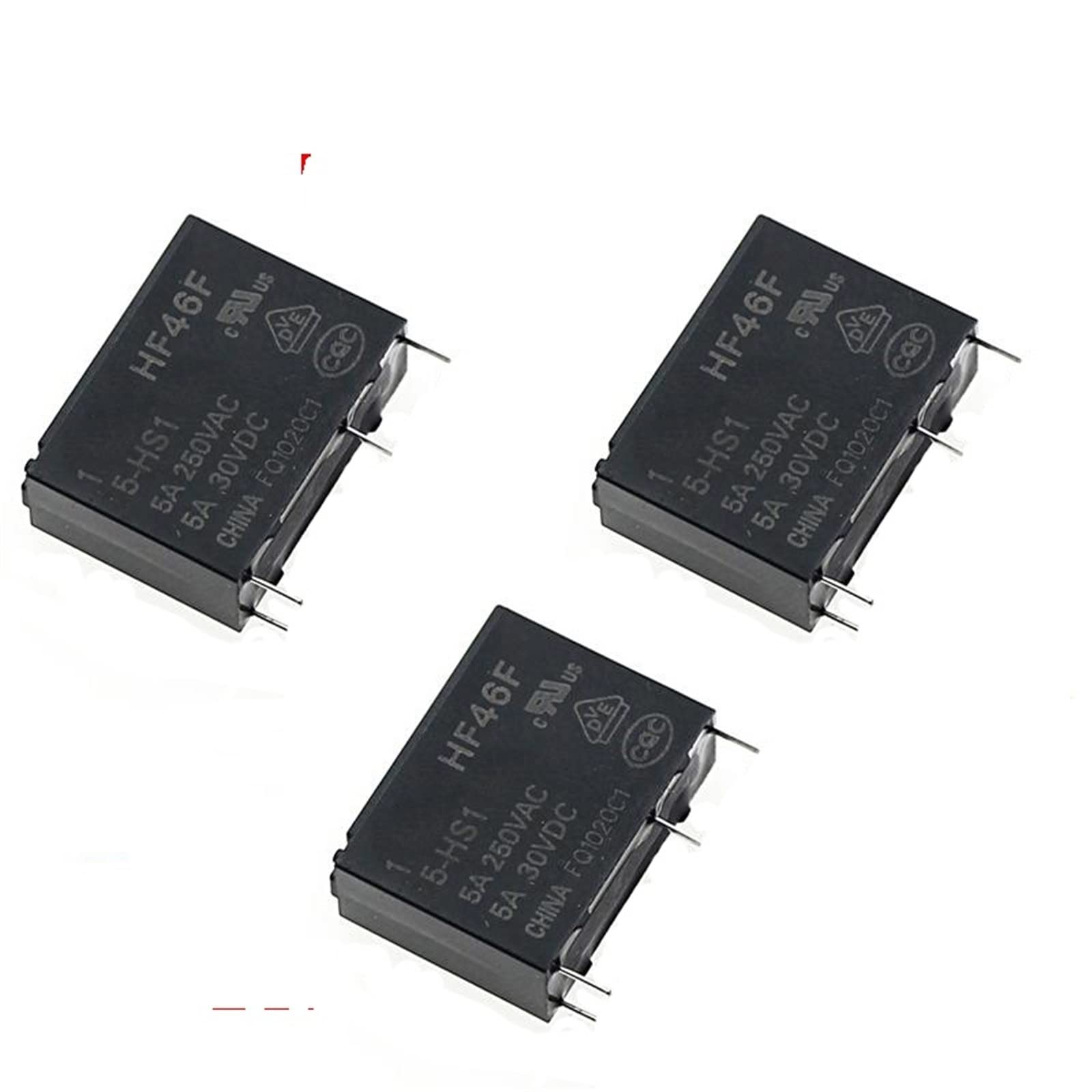CSKWLLNBC 10PCS 5A 4Pin HF46F-5-HS1 HF46F-12-HS1 HF46F-24-HS1 Power Relay A Normally Open 5 V 12 24 DC 250VAC Relays(12V)