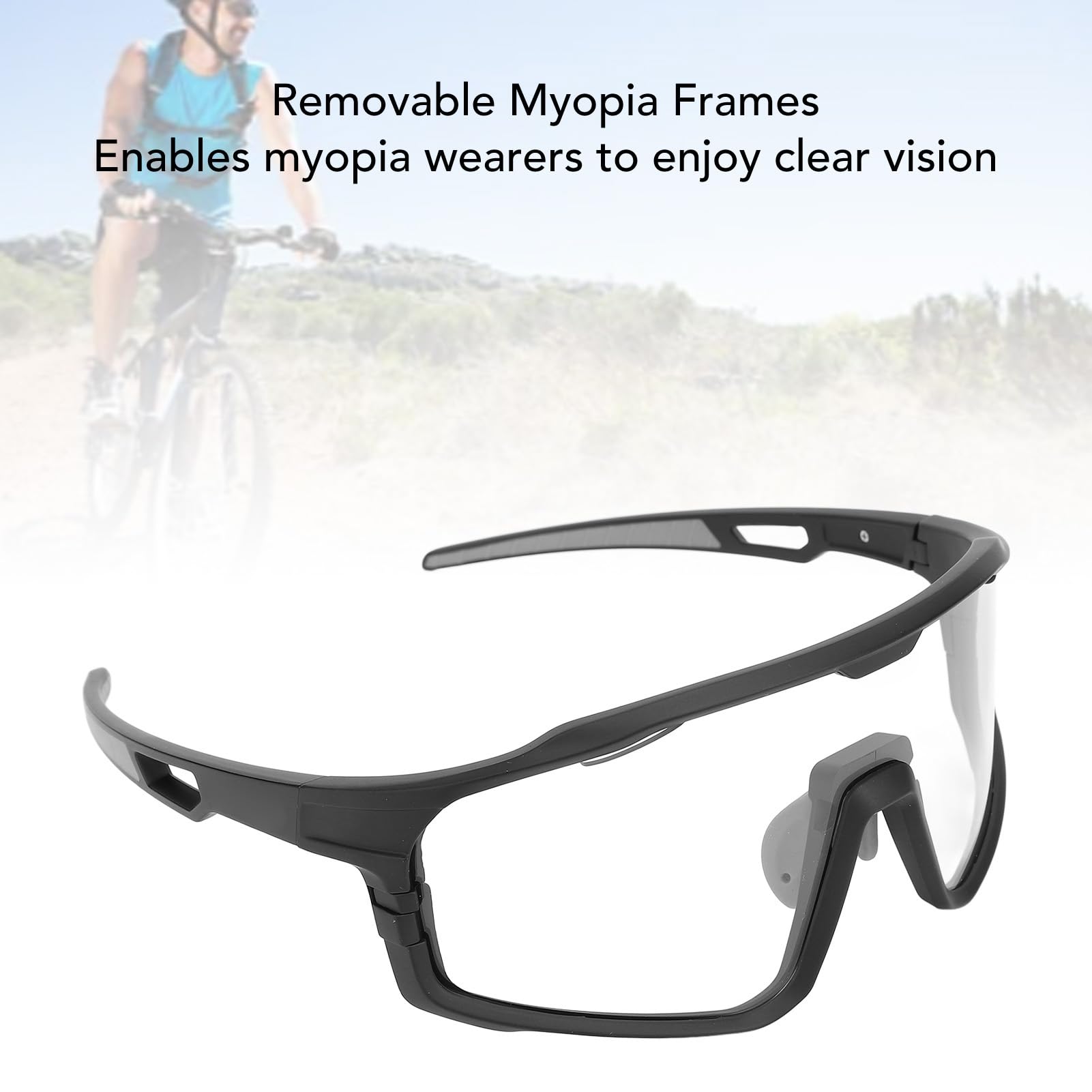 BuyWeek Cycling sportowe okulary przeciwsłoneczne, wiatroszczelne, przezroczyste, polaryzacyjne, do jazdy na rowerze, motocyklu, biegania