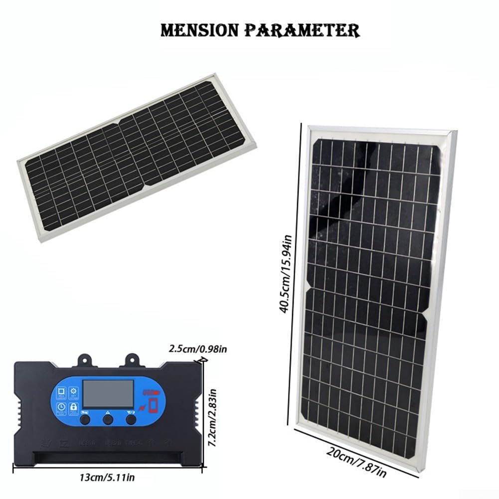 Pannello solare monocristallino da 17 W, 12 V, resistente alle intemperie (20 A)