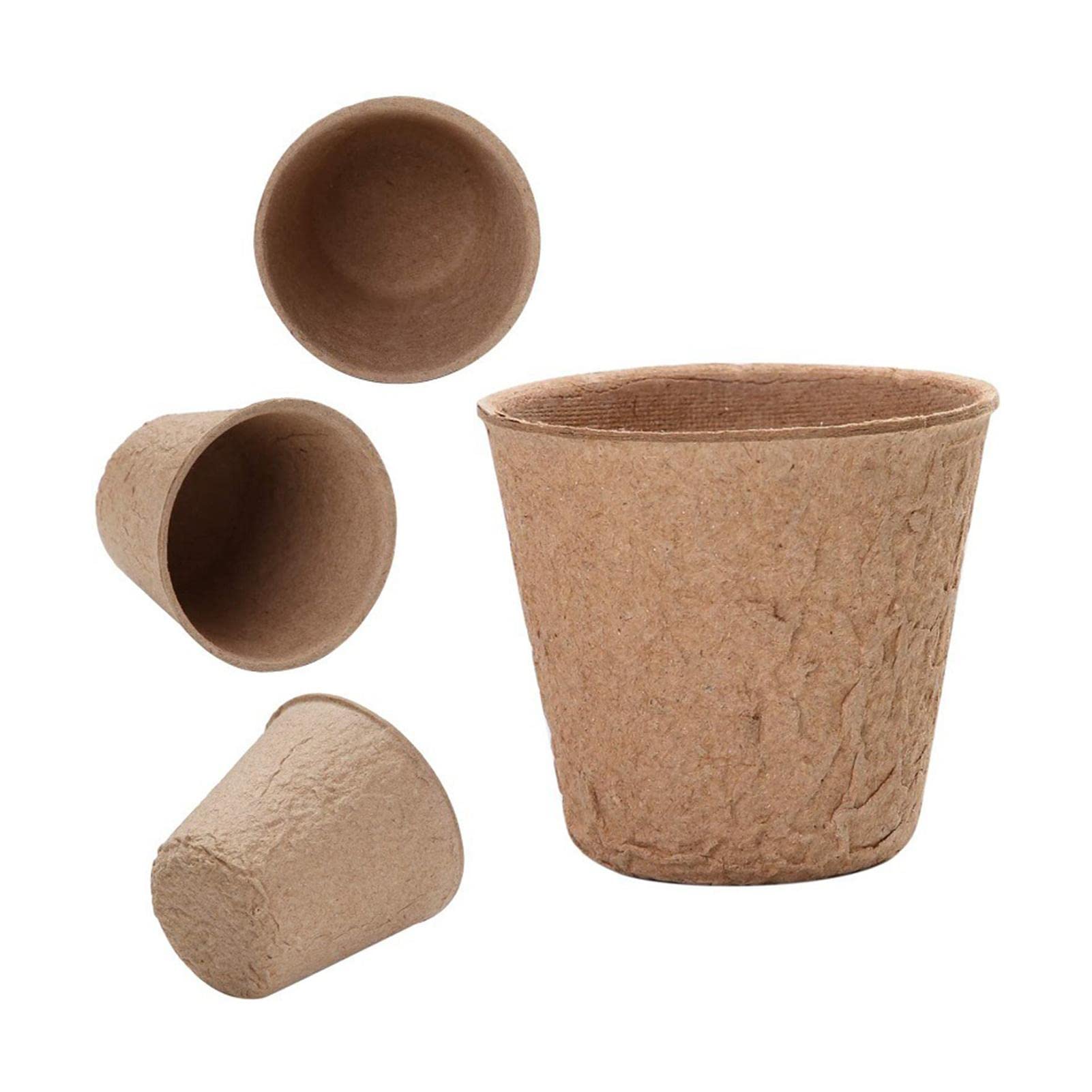 NCKIHRKK Godets Pour Semis 8cm, 100 Pièces Kit De Pots De Semis En Fibre Biodégradable, Godet De Rempotage Avec Étiquettes Et Outils, Sans Tourbe, Sans Repiquage, Pour Serre Jardin Potager Fleur Semis