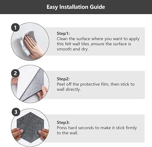 Miniatura 4 de Azulejos de fieltro para pared, tablero de anuncios hexagonal, tablero de corcho autoadhesivo con 30 pasadores de empuje, tableros de notas para el