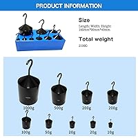 Vista 3 de Juego de pesas de gancho, juego de 9 pesos de 10 a 35.27 oz, peso total de 74.08 oz