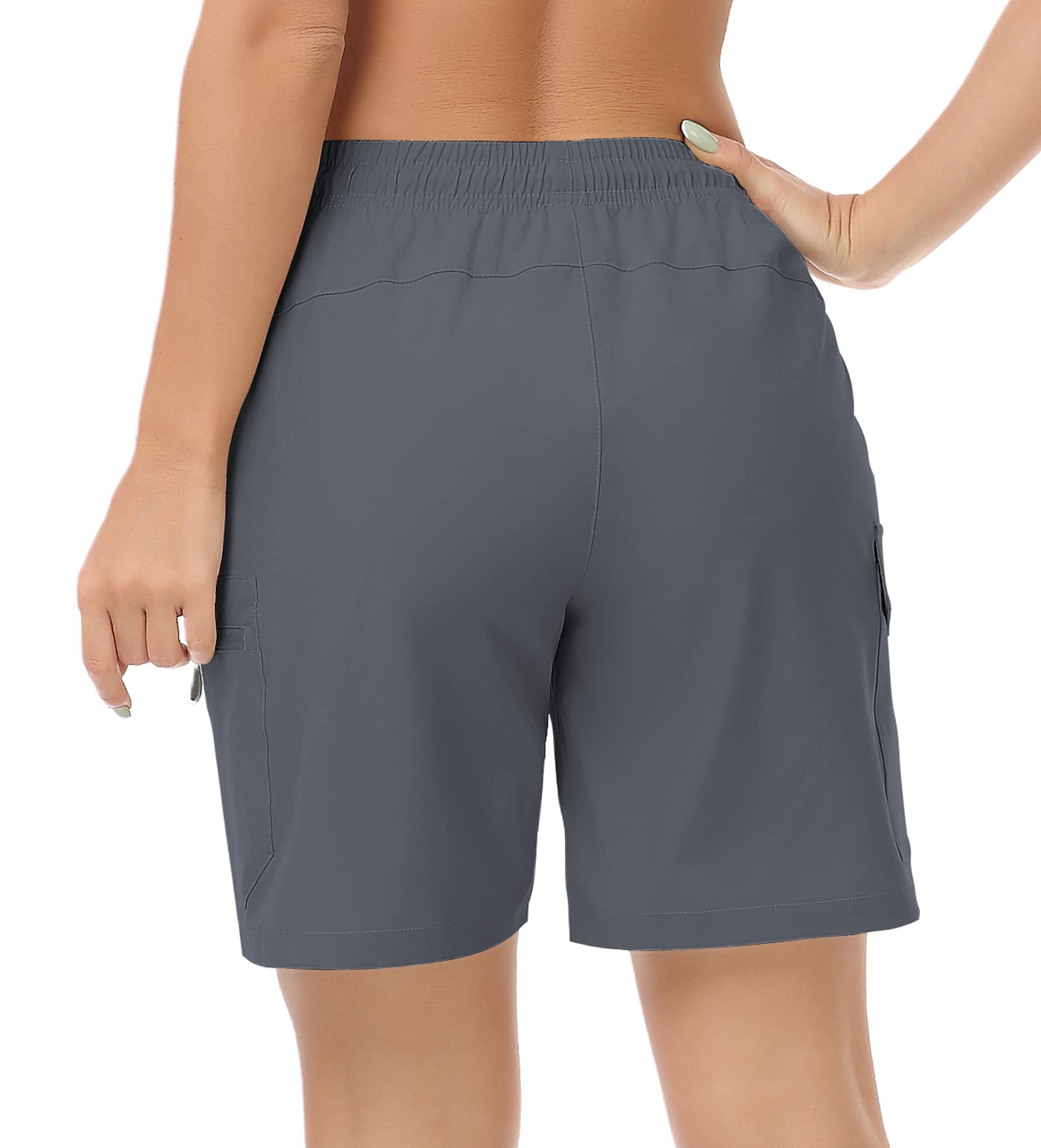 GymBrave Short Randonnée Femme avec Poche Zippée Short Cargo Femme Été Léger et Séchage Rapide pour Voyages