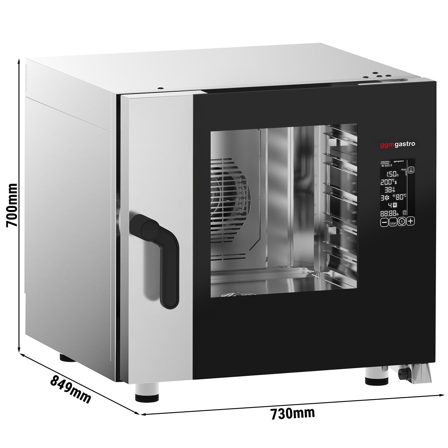 GGM Gastro Kombidämpfer Digital 5x GN 1/1 | robuste Edelstahlbauweise, vielseitige Zubereitungsfunktionen, intuitive digitale Programmsteuerung, effiziente Umluft