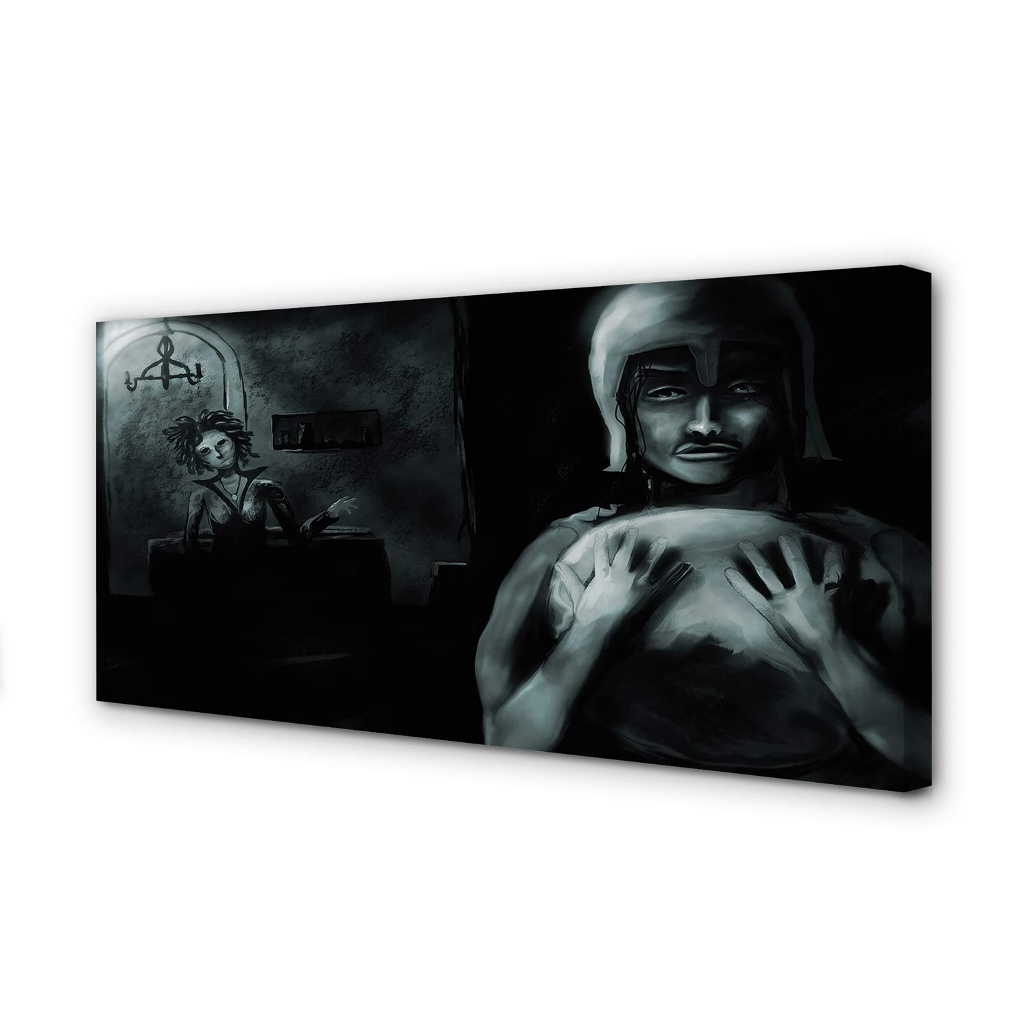 Peinture sur toile Tulup 140x70cm grand tableau décoration murale photo image foncé
