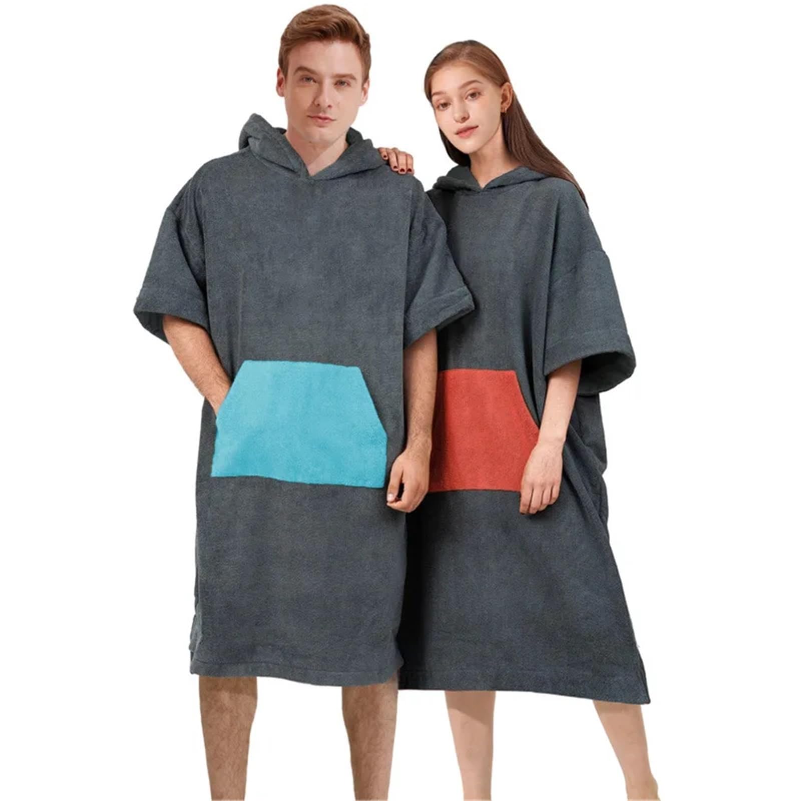 Poncho de Surf con Capucha, Absorbente, de Secado rápido, de Microfibra, for cambiarse de Traje de Neopreno y Toalla con Bolsillo for Surfear, for Hombres y Mujeres.(Green)