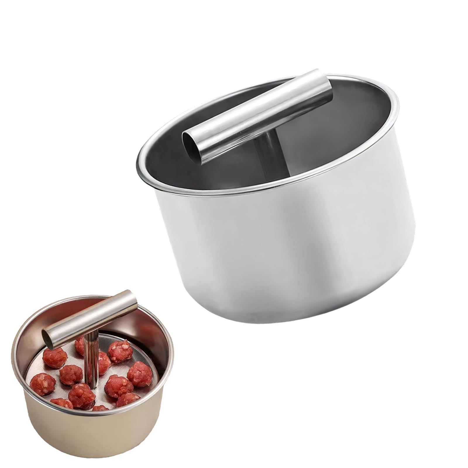 Xinsheinelry Meatball Maker 6/12 Balls Rustproof Steel Meatball Making Tool Manual Push Press Meat Tenderiser Making, Home Cooking Tool Baby Food Meat Baller