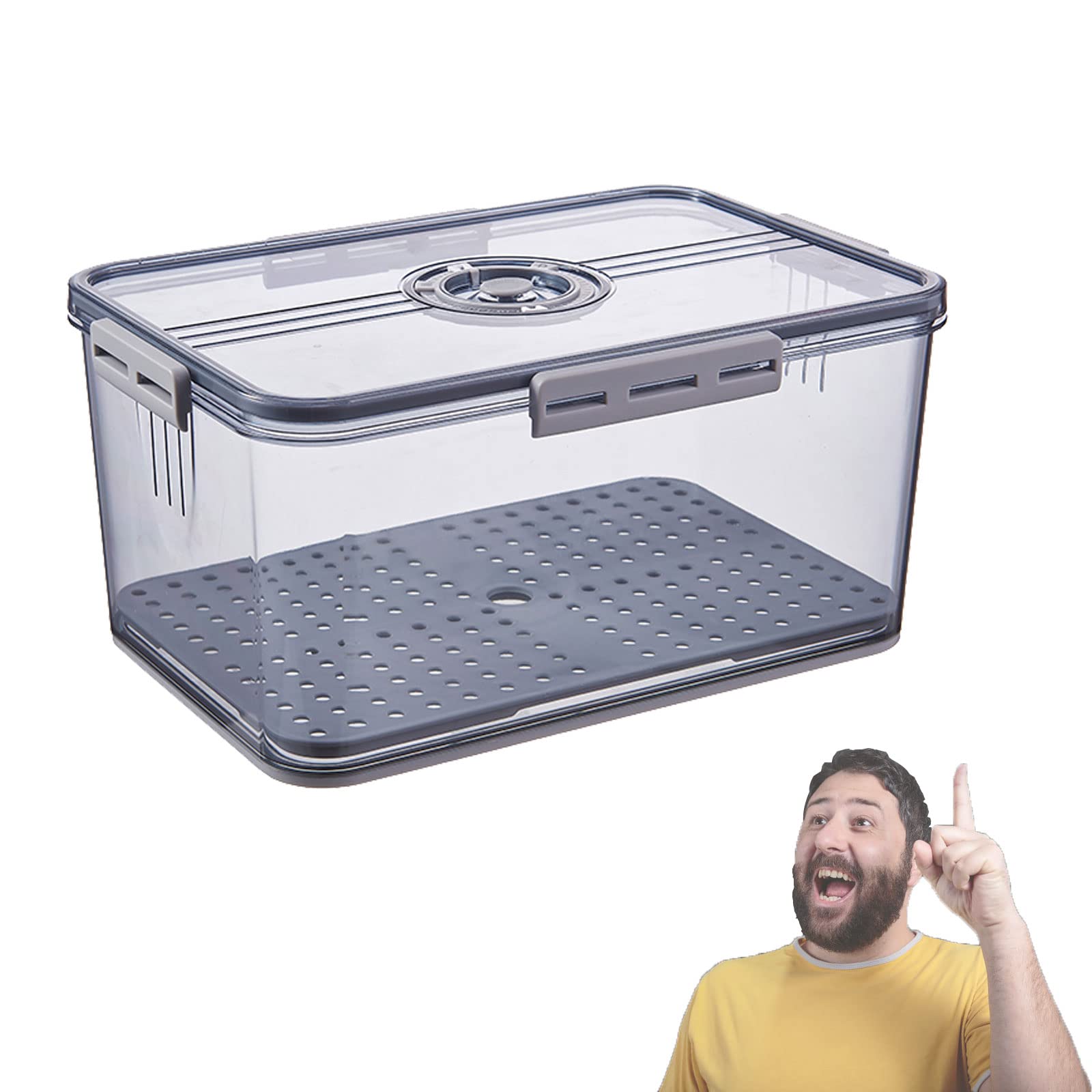 Caja De Almacenamiento del Refrigerador,Reutilizable Material Plastico Transparente,Apto para Nevera Cocina Despensa Armarios Encimeras Cosméticos (2 D)