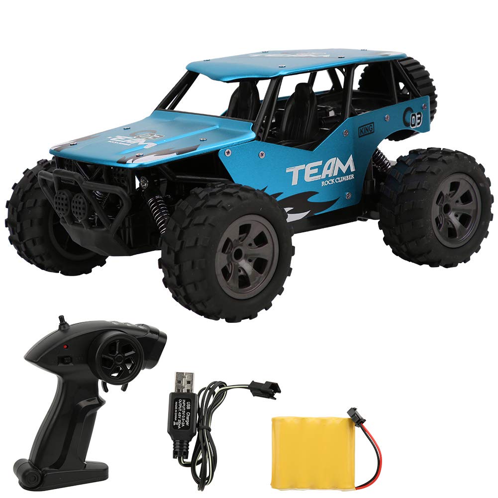 Weojeviy For MGRC YL-16 1:18 Alloy 2.4G Remote Control Charging Crawler Off road Model Toy Remote Control Crawler (Blue)