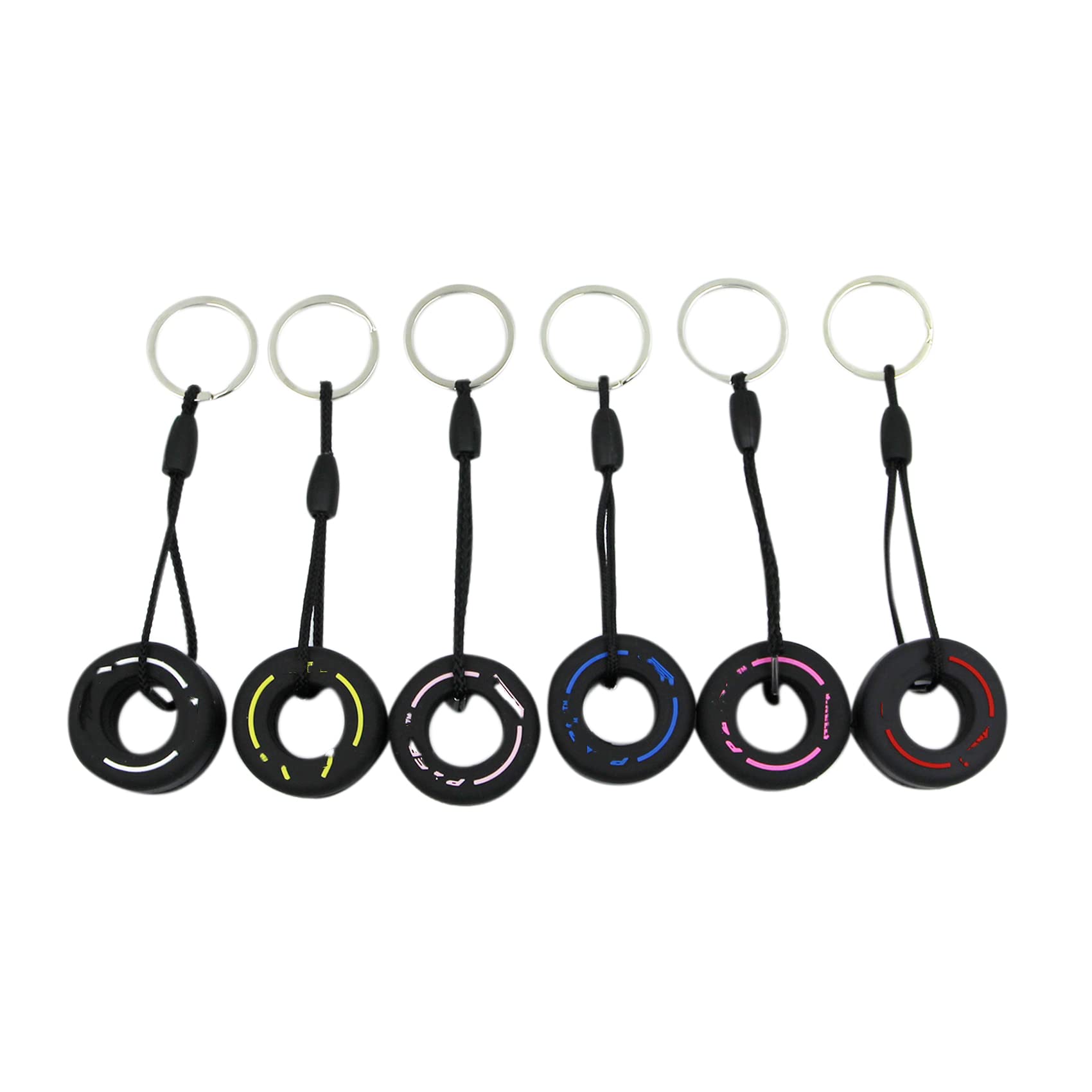 AIBEARTY6 PCS Soft PVC Rubber Tire Keychain Creative Small Tire Key Ring Pendant Car Bag Charm Decoration for Women Men Car Lovers Gifts Auto-Accessories