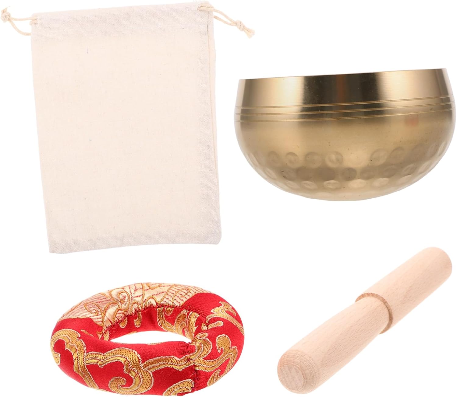 Generic Brass Singing Bowl Set with Cushion and Mallet for Yoga Meditation and Relaxation Tibetan Sound Bowls for Mindfulness and Home Decor Complete Meditation Accessories