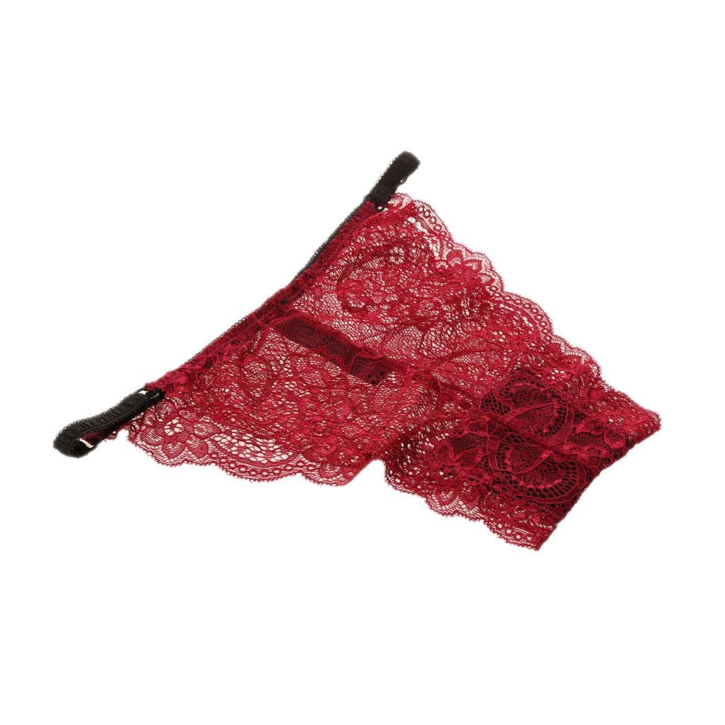 Stretchy G String Thong Bikini Panty Low Rise Lingerie M Dark Red-image-32