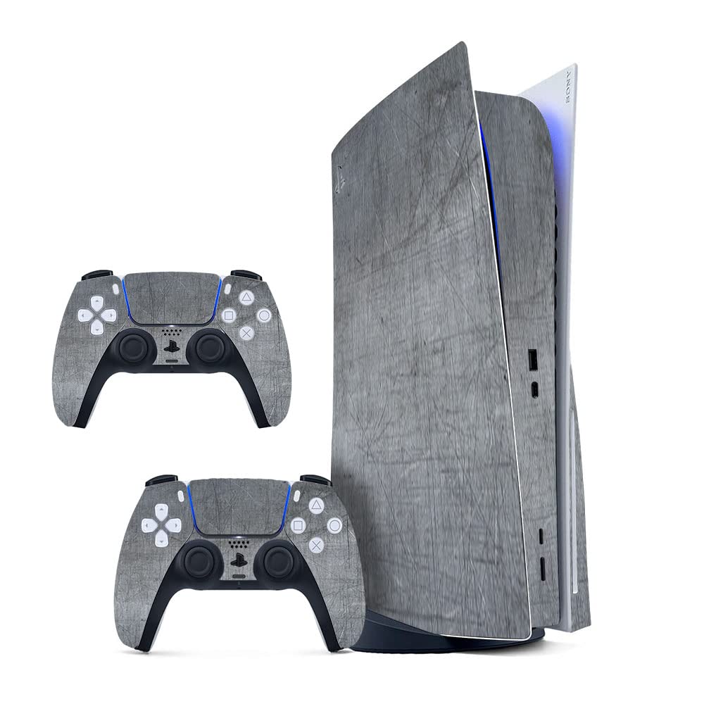 GADGETS WRAP Printed Vinyl Skin Sticker Decal for Sony PS5 PlayStation 5 Disc Edition Console & 2 Controller (Skin Only, Console & Controller not Included.) - Scratched Gray Metal Surface (B0BW3TLM82) Amazon Price History, Amazon Price Tracker