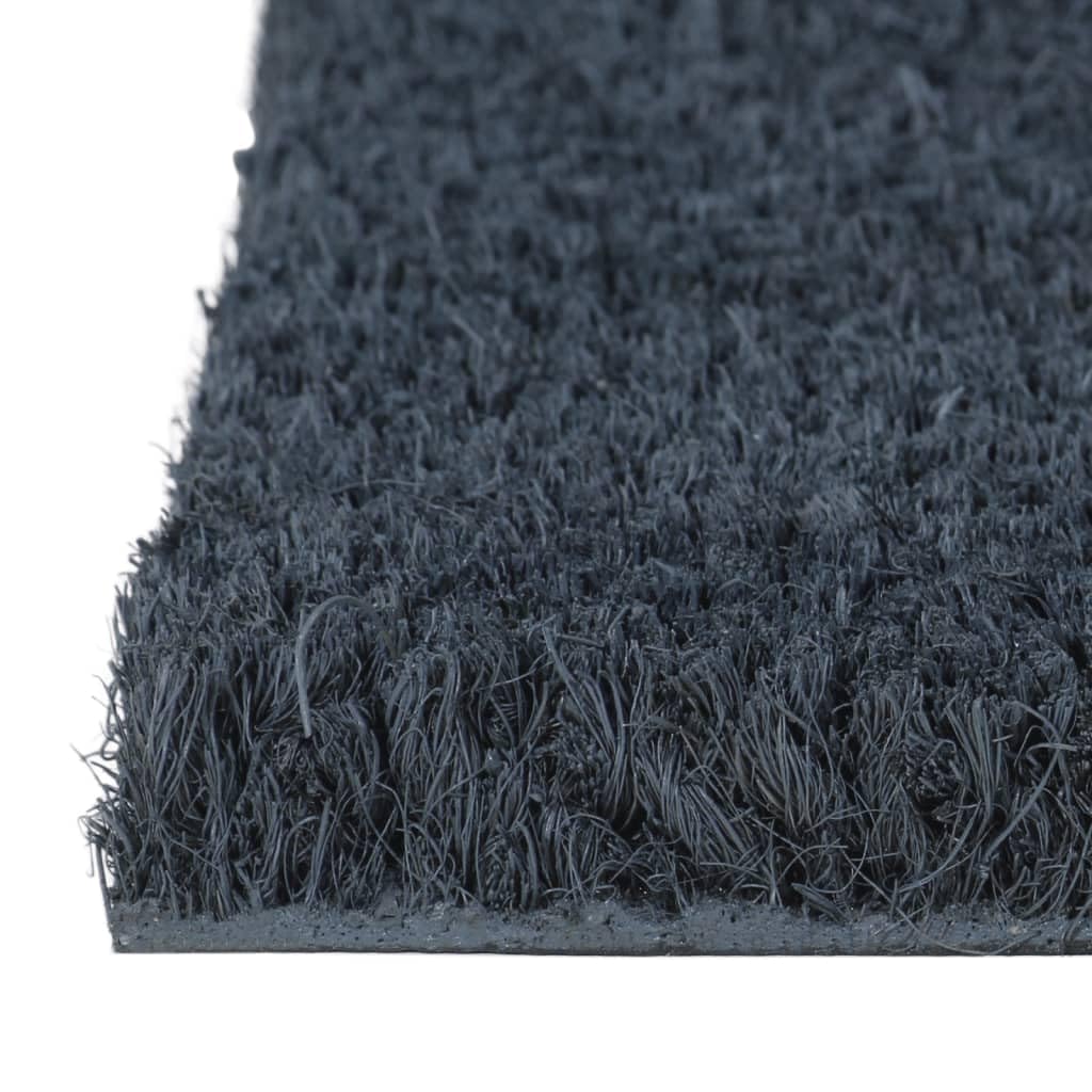 Fußmatte Dunkelgrau Halbrund 40x60 cm Kokosfaser Getuftet Naturmaterial rutschfest Schmutzfangmatte für Haustür Eingangsbereich Treppenhaus Flur Innen und Außen 16mm Dick