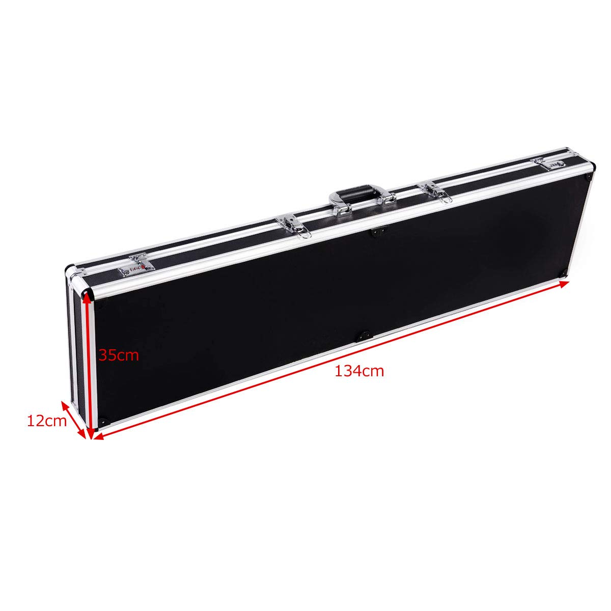 COSTWAY Custodia Dura in Alluminio per Fucili Valigetta Pistola con Serratura, 134 x 35 x 12 cm