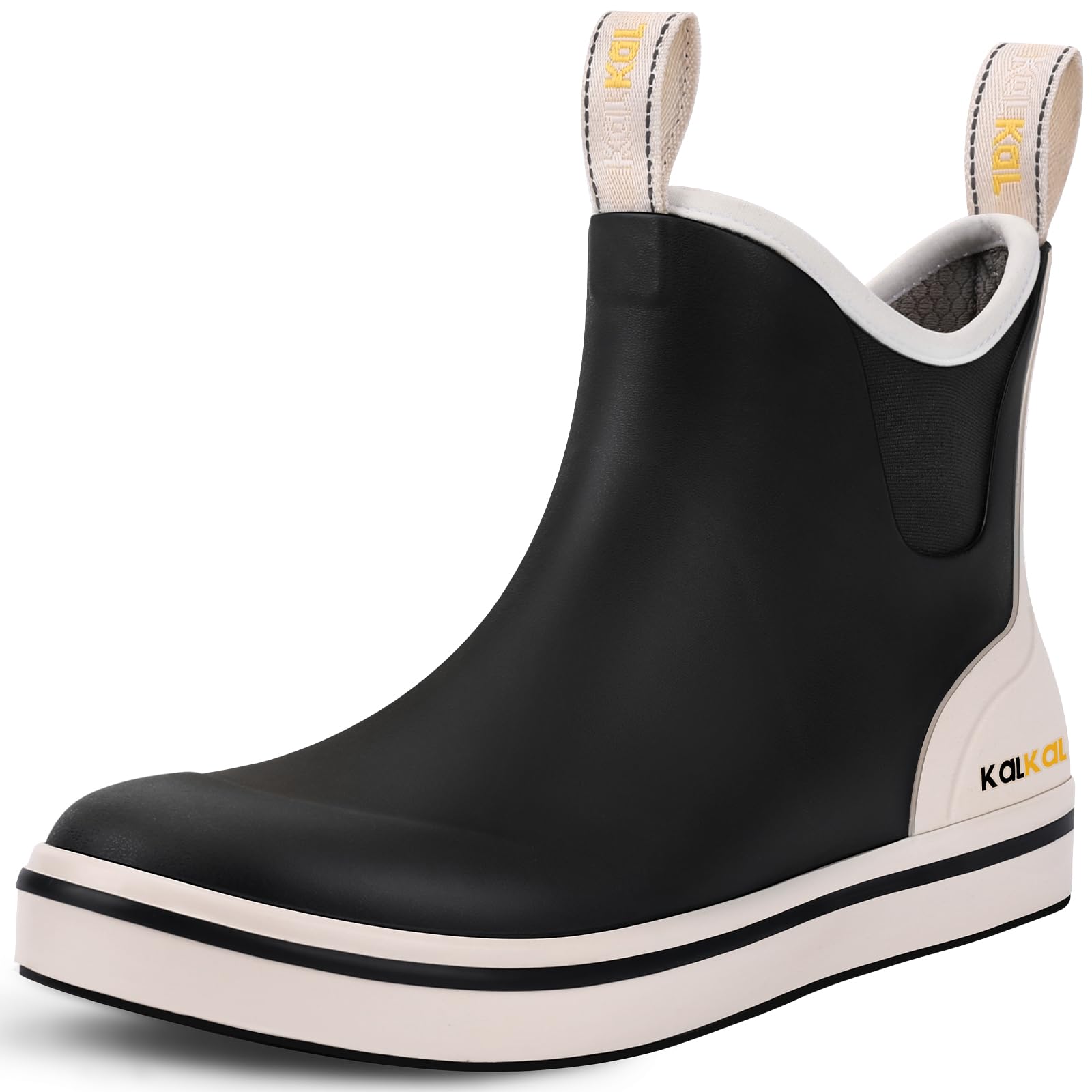 Kalkal Womens Ankle Rain Boots Fashion Womens Deck Boots Rubber Boots for Women Casual Comfortable Waterproof Boots for