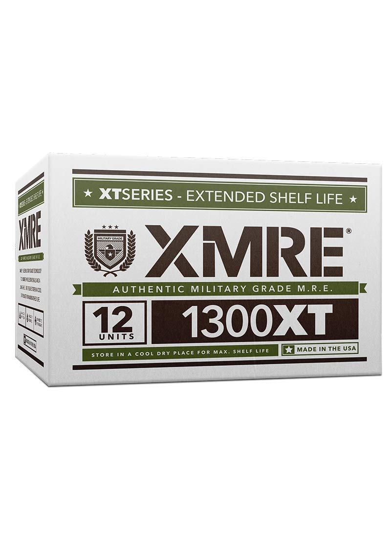 XMRE 1300XT MRE Meals 2022 Bulk | Military Grade | For Survival Kits & Hurricane Preparedness Items | Emergency Food Supplies | Food Packs w/ Flameless Ration Heater | USA Made