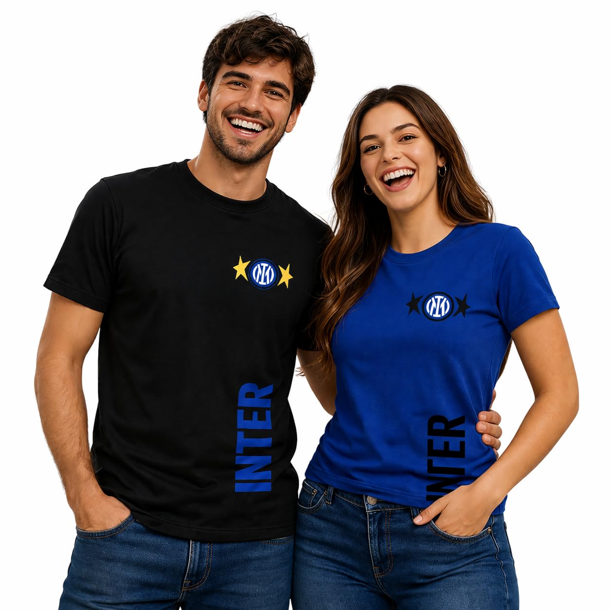 T-Shirt Uomo FC Internazionale Cotone Prodotto Ufficiale | Maglietta Inter in Cotone Personalizzabile PS 46678-BS