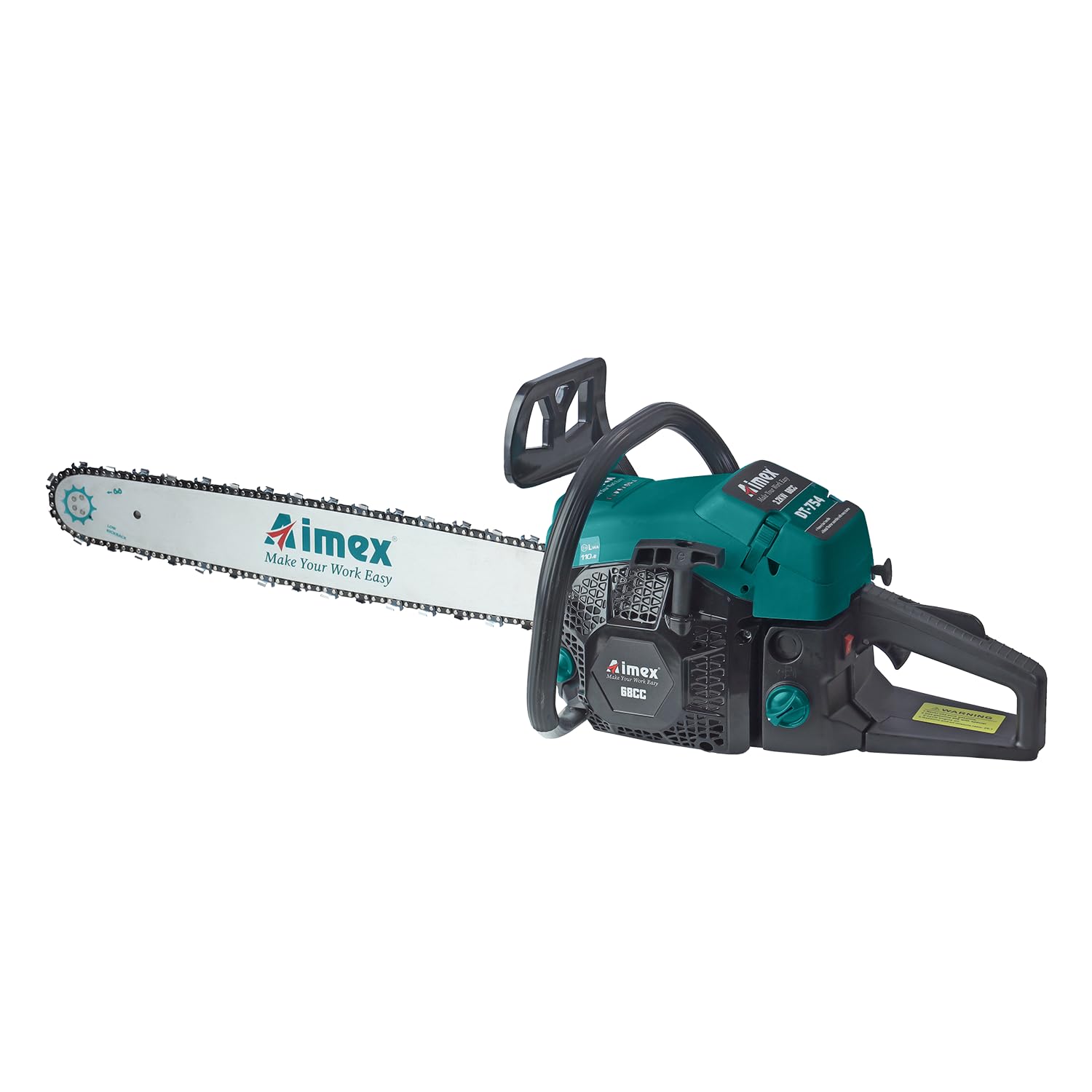 Aimex DT-754 68CC Powerful 2 Stroke Handed Petrol Chain Saw, Wood cutting Saw for Farm, Garden and Ranch with 2 Chain Stainless Steel Guide Bar Tool Kit (22 Inch)