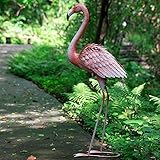 chisheen Yard Art Flamingo Outdoor Indoor Metal Statues and Sculptures for Backyard Porch Home Patio Lawn Decorations