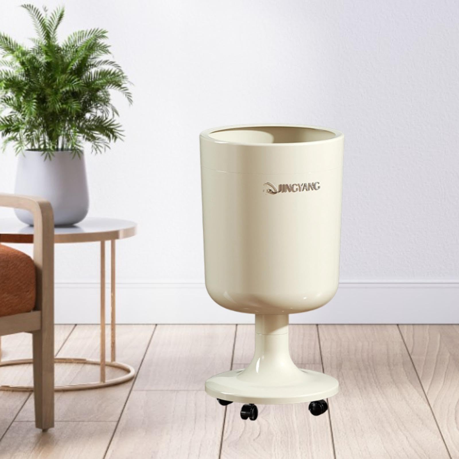 KESOTO Contenedor de Basura con Ruedas, Capacidad de 16L, Fabricado en Material PP de Fácil Cuidado, Resistente Y Funcional con Un Diseño Innovador para Ofic, Blanco, Individual