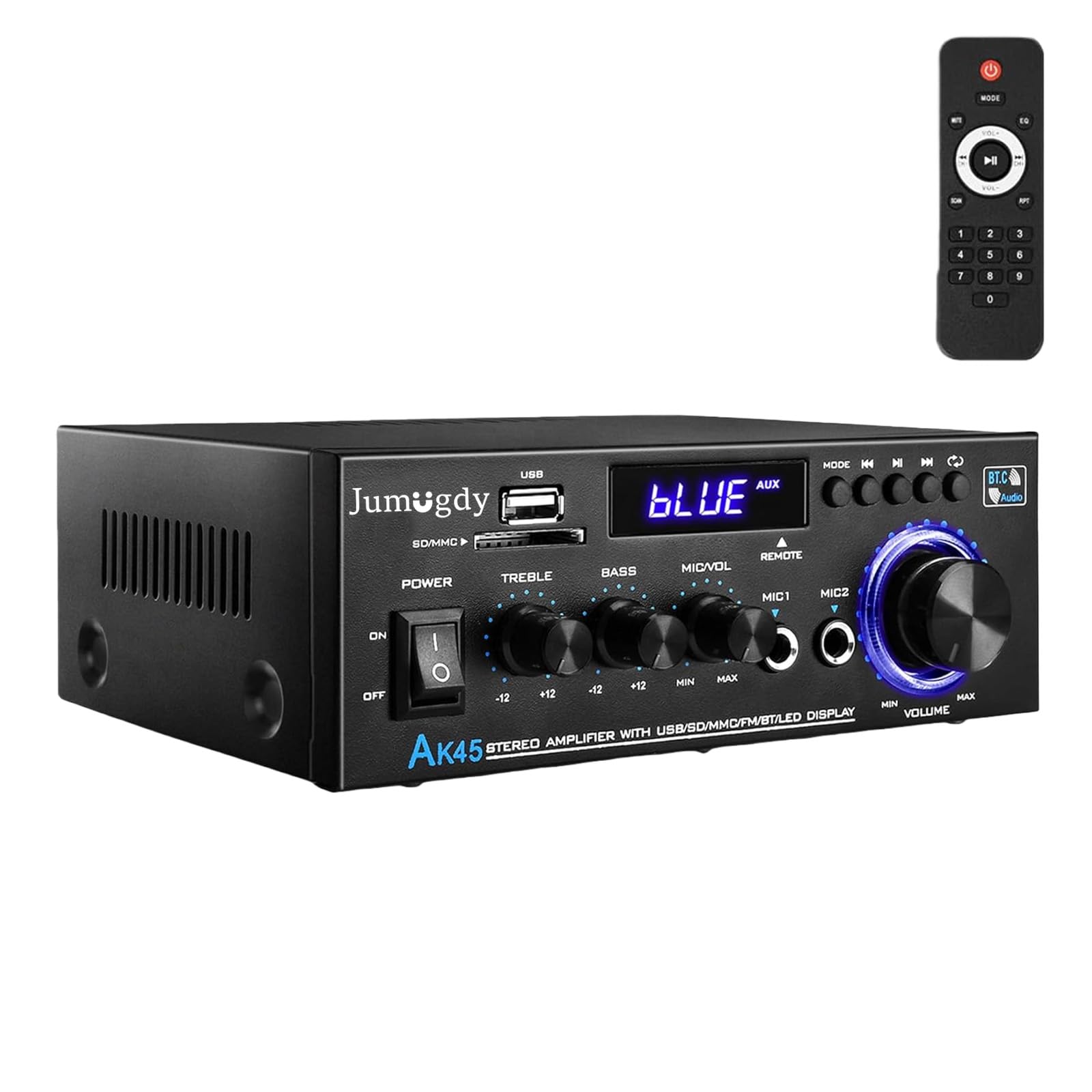 Photo 1 of Jumugdy AK45 Pro Home Stereo Audio Receivers & Amplifier,800W 2 Channel Wireless Bluetooth 5.0 Power Amplifier System, FM Radio, USB, SD Card, with Remote Control Home Theater Audio Stereo System