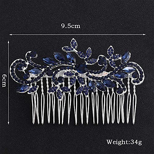 Peine para cabello Asphire con cristales azules miniatura 4