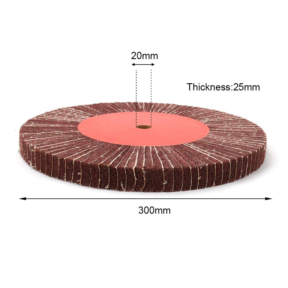 4 '- - 12' 'Non Tessuto Nylon in Nylon abrasivo abrasivo Ruota idraulica 320# Spessore 25mm 100/125/150/200/250/300 mm (Colore : 300mm)