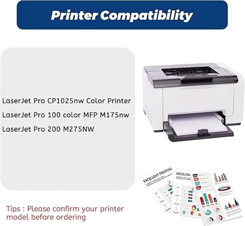 Miniatura 4 de Cartucho de tóner 126A (con chip OEM), repuesto para HP 126 A CE310A CE311A CE312A CE313A para Laserjet Pro 100 Color MFP CP1025nw M175nw, impresora