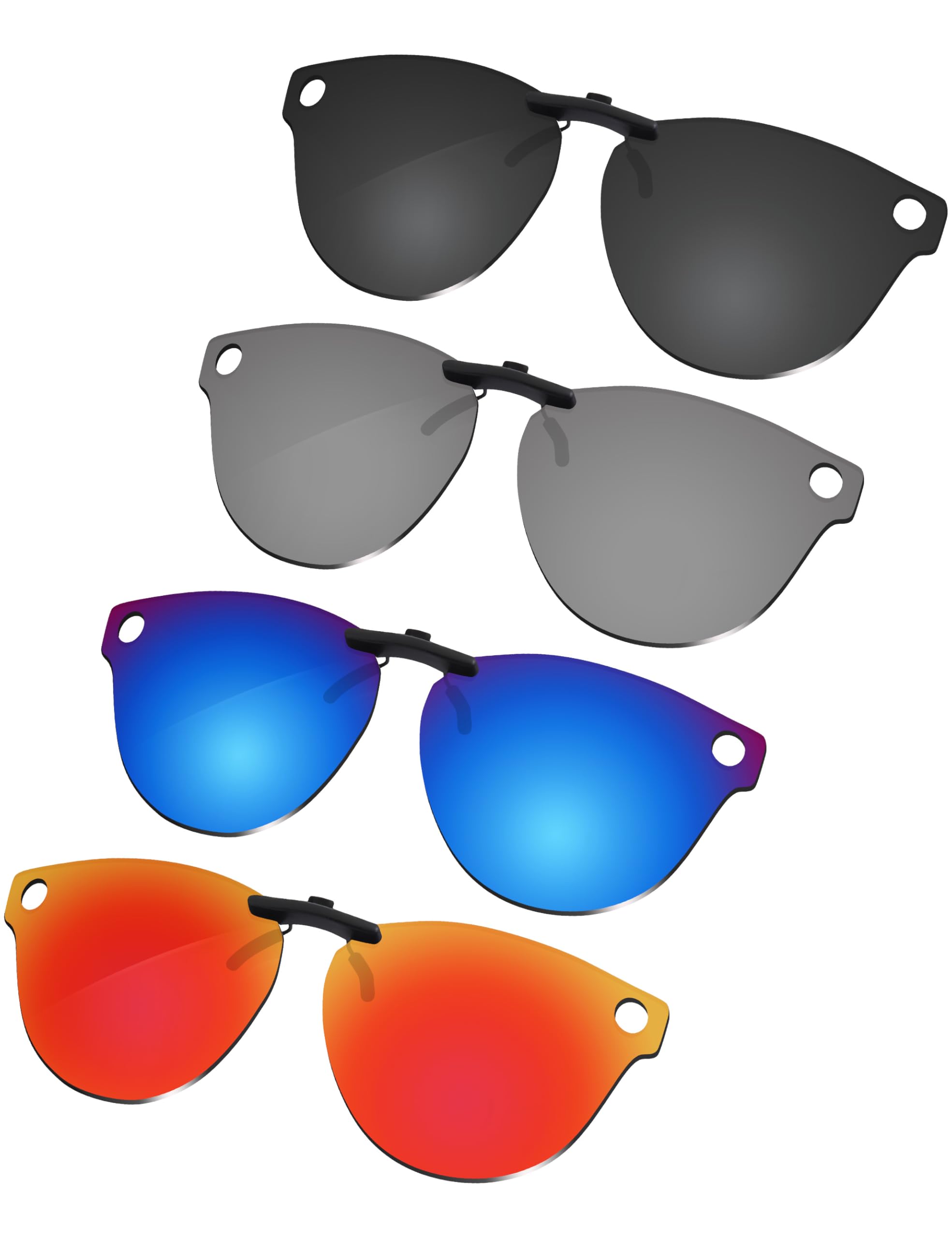 Paquete de 4 lentes de repuesto con clip para Ray-Ban Meta Headliner RW4009 de 50 mm, BSBR