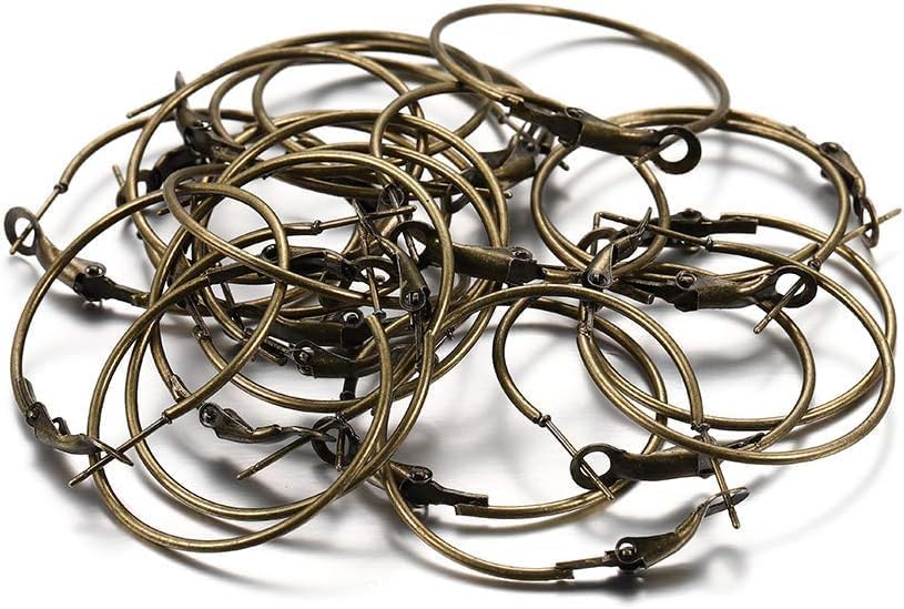 10Pcs/lot Antique Bronze Round Earring Hoop Hooks for Jewelry Making Finding DIY Earrings Accessories Supplies 8 Sizes Earring Backs and Findings (20mm) - Image 2