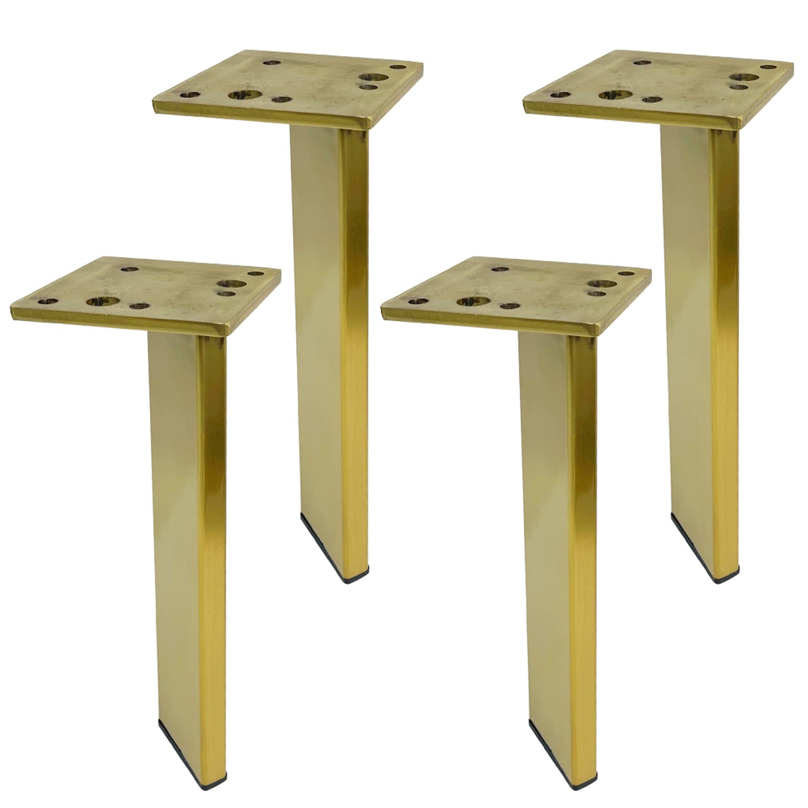 4 Gambe per mobili in Acciaio Inossidabile da 50 cm (19,7 Pollici) Gambe da Tavolo in Metallo Dorato per Divano, Supporto TV, Alzata per mobili con Piedini protettivi, Gambe di Ricambio per
