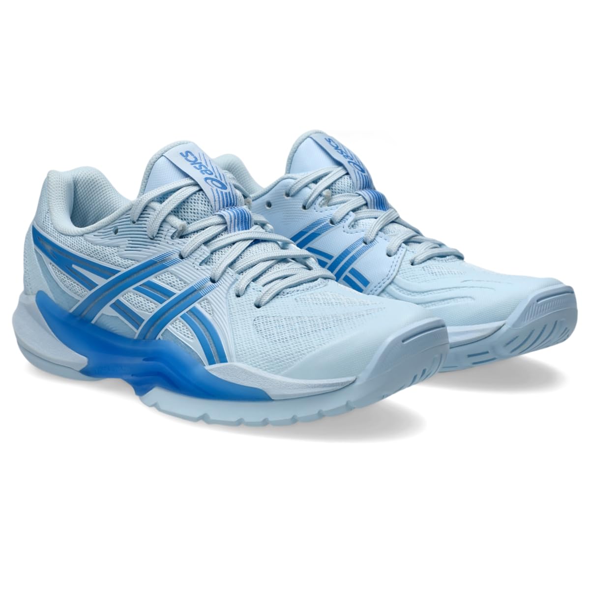 ASICS Women's POWERBREAK FlyteFoam Handball Shoes, 8, Light Blue/Blue Coast