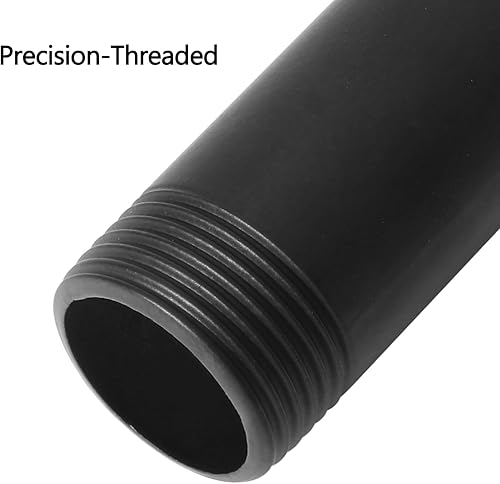 Miniatura 4 de HITOMEN Tubo de hierro industrial de 34 x 11 pulgadas (10 piezas)  Tubos roscados negros de acero de metal resistente para montaje en pared,